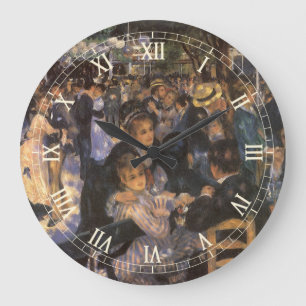 Dance at Le Moulin de la Galette by Pierre Renoir Large Clock
