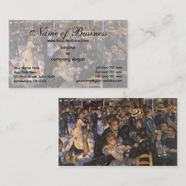 Dance at Le Moulin de la Galette by Renoir Business Card (Front/Back)