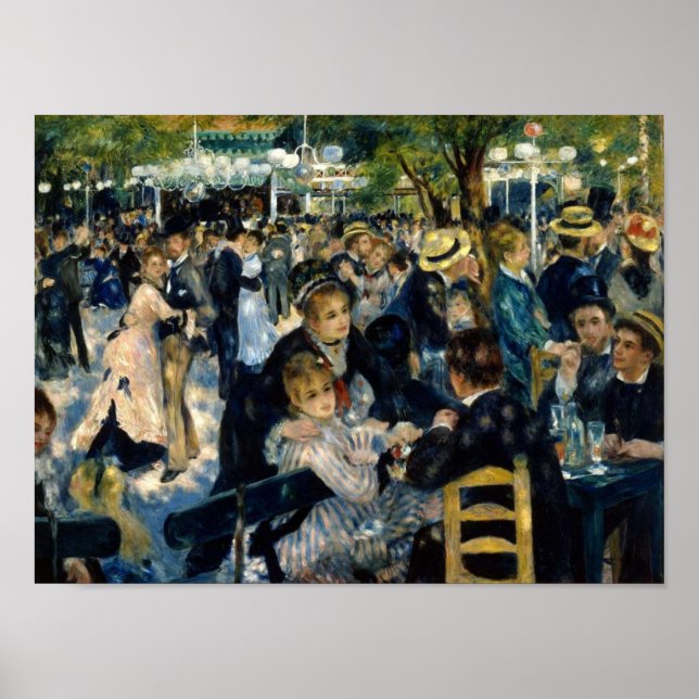 Dance at Le Moulin de la Galette by Renoir Poster (Front)