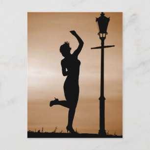 Dance at sunset postcard