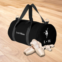 Dance Bag | Black Initials Name Duffle Bag