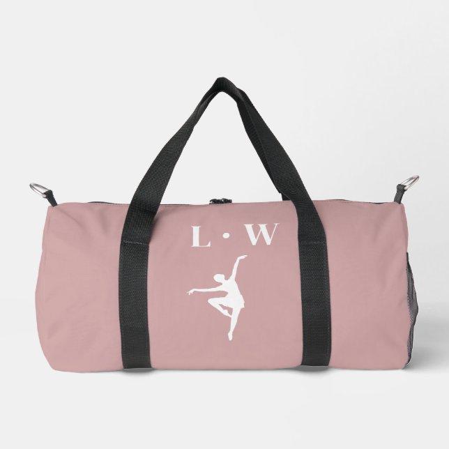 Dance Bag - Pink Initials Name Duffle Bag (Front)