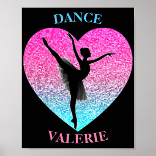 Dance Ballerina w/ Personalised Name Poster