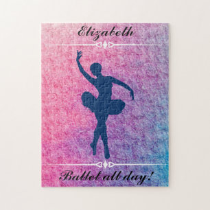 Dance Ballet All Day Custom Ballerina   Jigsaw Puzzle