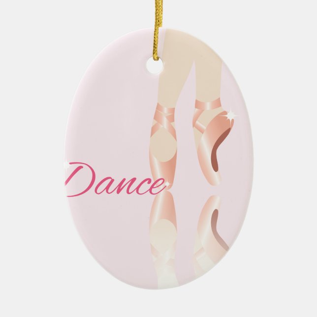 Dance Ballet Slippers Ceramic Tree Decoration (Front)