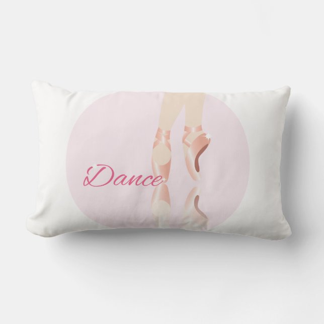 Dance Ballet Slippers Lumbar Cushion (Front)