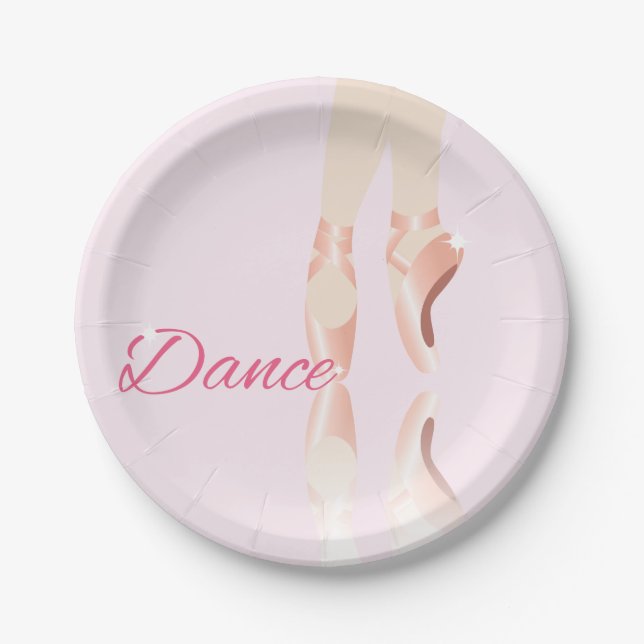 Dance Ballet Slippers Paper Plate (Front)