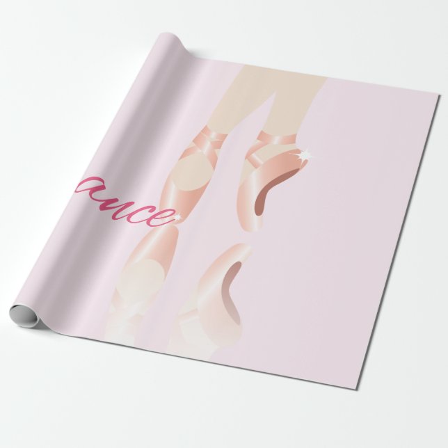 Dance Ballet Slippers Wrapping Paper (Unrolled)