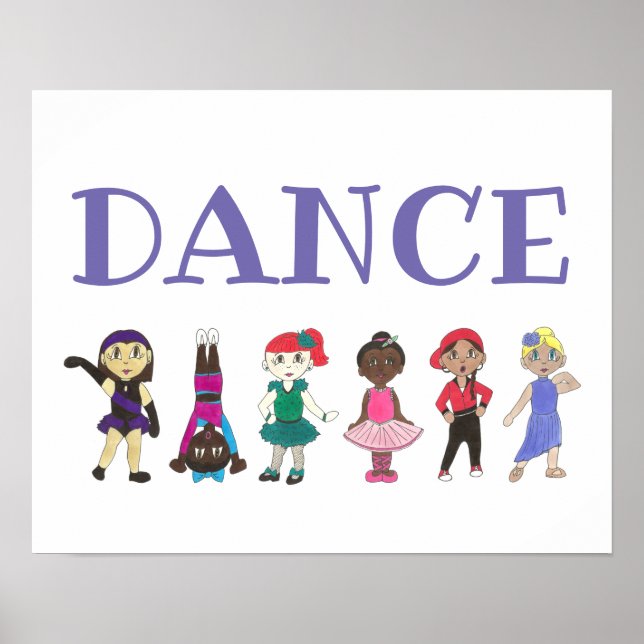 DANCE Ballet Tap Jazz Acro Hip Hop Lyrical Dancers Poster (Front)
