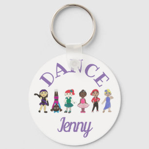 DANCE Ballet Tap Jazz Personalised Ballerina Gift Key Ring