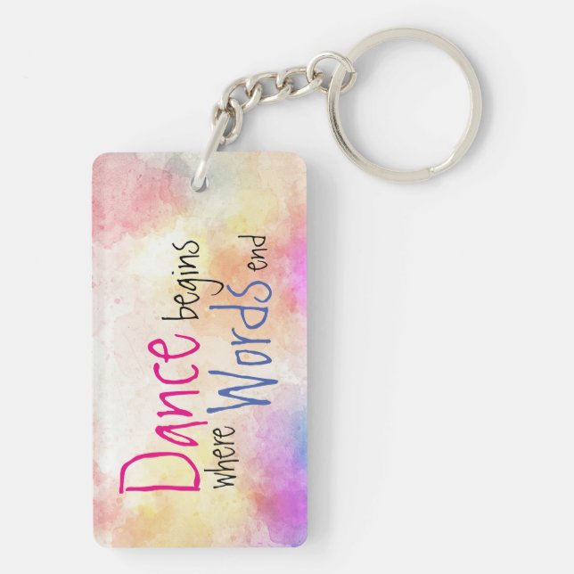 Dance Begins Custom Name and Dance Studio Key Ring (Back)