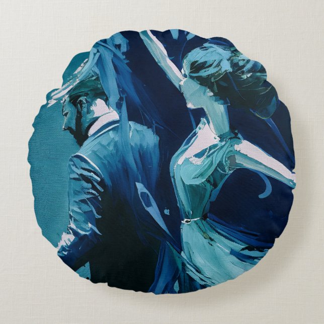 Dance Between Motion And Silence Round Cushion (Front)