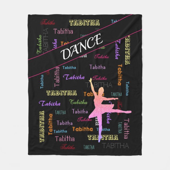 Dance Blanket with Personalised Name All Over (Front)