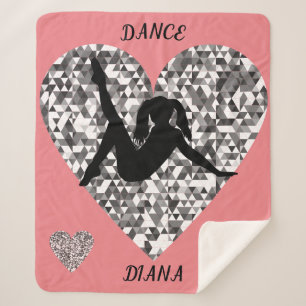 Dance blanket with sparkling silver heart.
