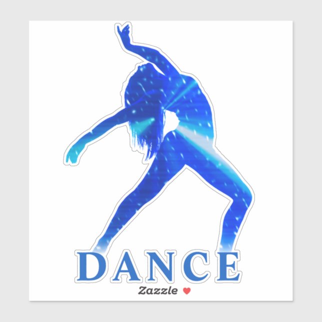 Dance Blue Abstract Custom-Cut Vinyl Sticker (Sheet)