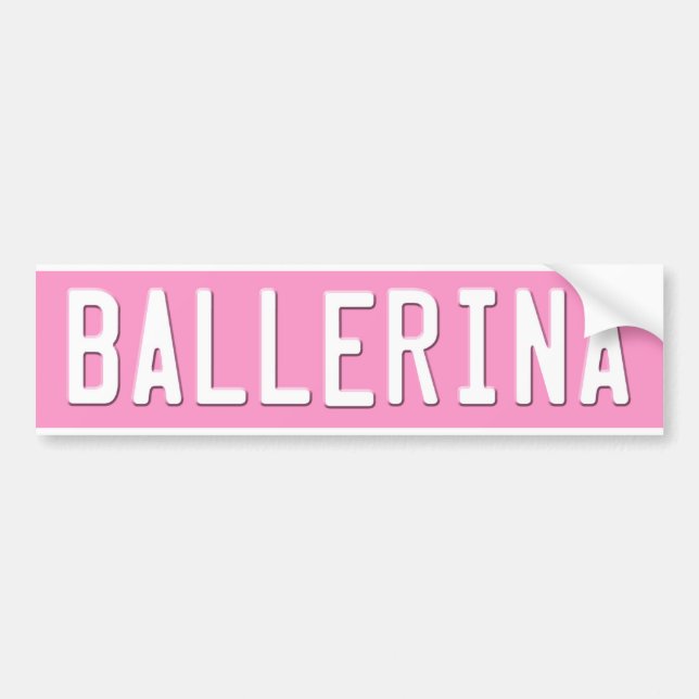 Dance Bumper Sticker Pink License Plate (Front)