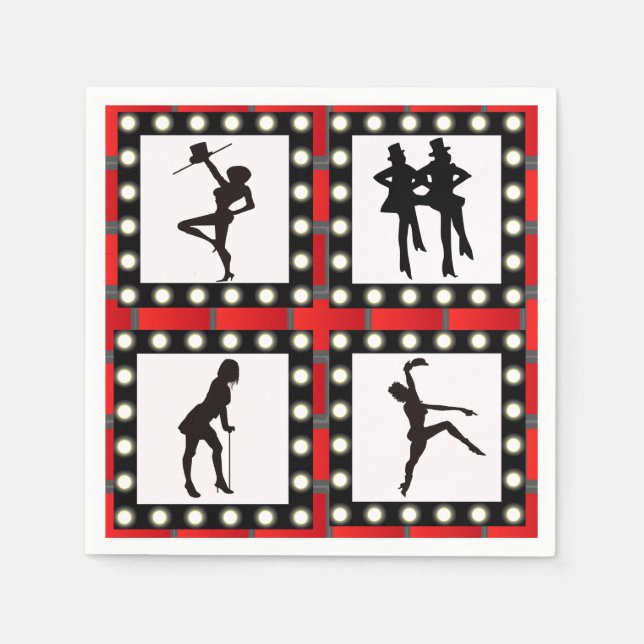 Dance Cabaret Showgirls Dancing Napkin (Front)