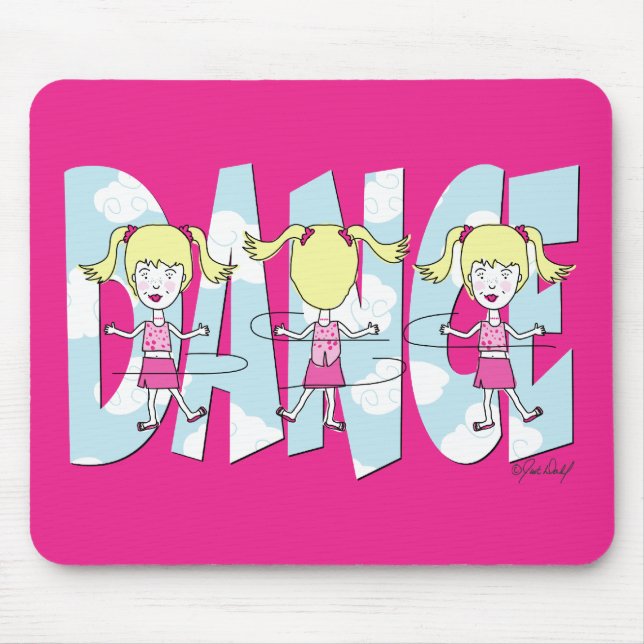 Dance Cartoon Girl Mouse Pad (Front)