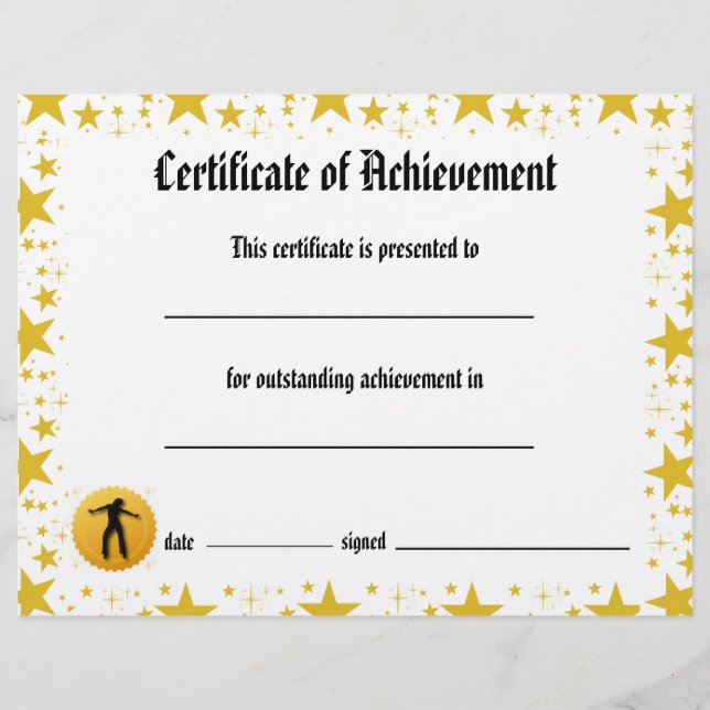 Dance Certificate of Achievement - Stars Jazz Flyer (Front)
