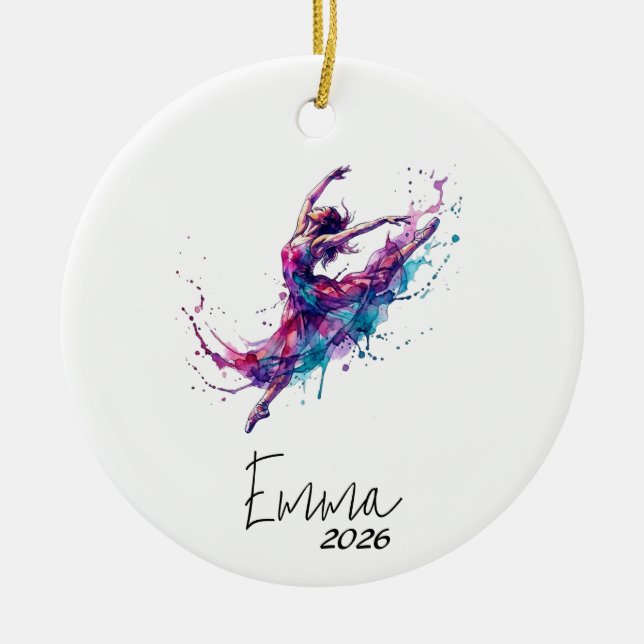 Dance Christmas Ornament, Ballet Dance Gift Ceramic Ornament (Front)