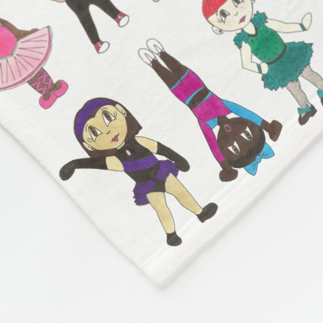 Dance Class Ballet Tap Jazz Hip Hop Lyrical Acro Fleece Blanket (Corner)
