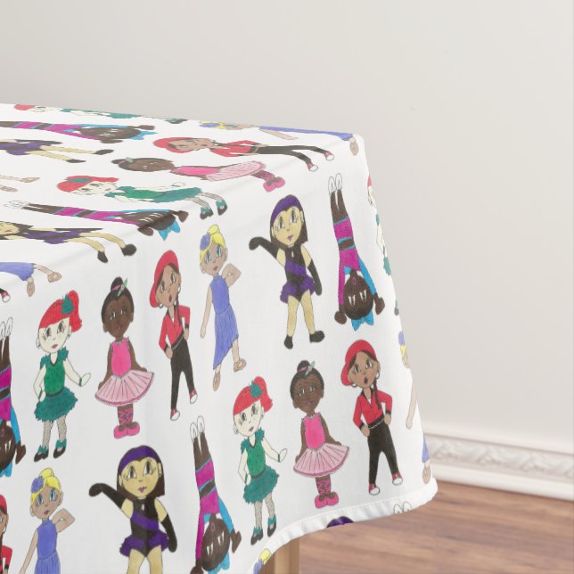 Dance Class Ballet Tap Jazz Lyrical Acro Dancers Tablecloth (In Situ)