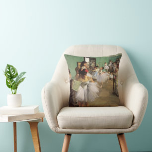 Dance Class by Degas, Vintage Impressionism Ballet Cushion