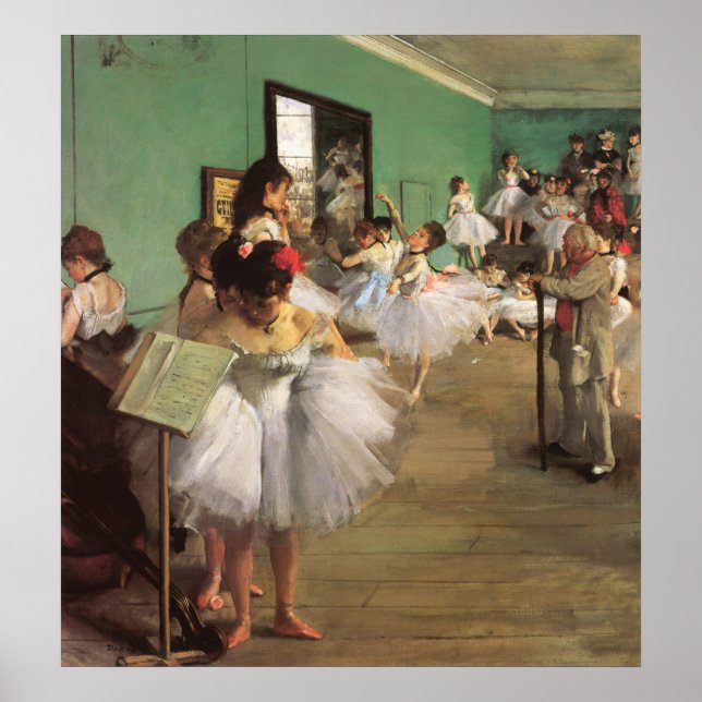 Dance Class by Degas, Vintage Impressionism Ballet Poster (Front)