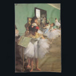 Dance Class by Degas, Vintage Impressionism Ballet Tea Towel<br><div class="desc">The Dance Class (1874) by Edgar Degas is a vintage impressionist fine art painting. The famous dance master Jules Perrot is conducting the class in a rehearsal hall in the old Paris Opera. A school classroom of ballet dancers, ballerinas and their dance professor teacher with a large mirror hanging on...</div>