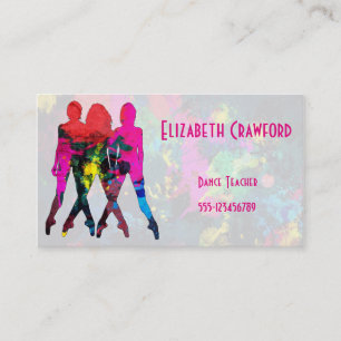 Dance Class or Teacher Colourful Business Card