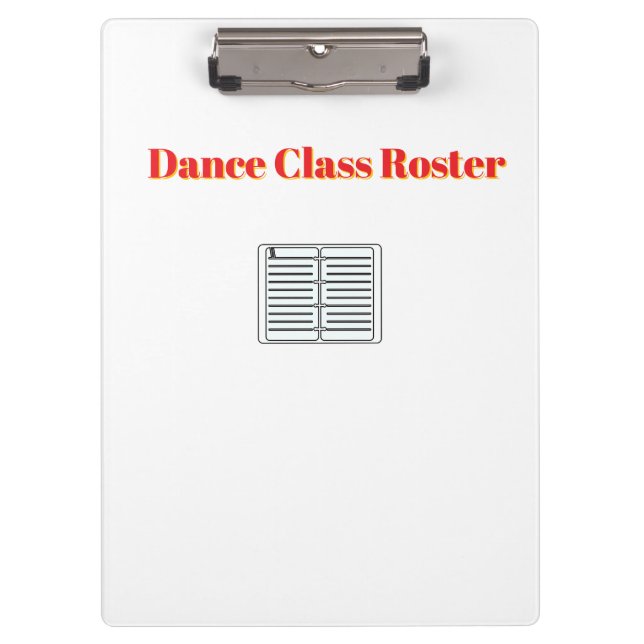 Dance Class Roster White   Clipboard (Front)
