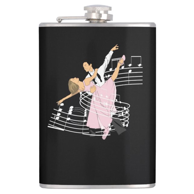 Dance Classic Ballroom Dancing Hip Flask (Front)