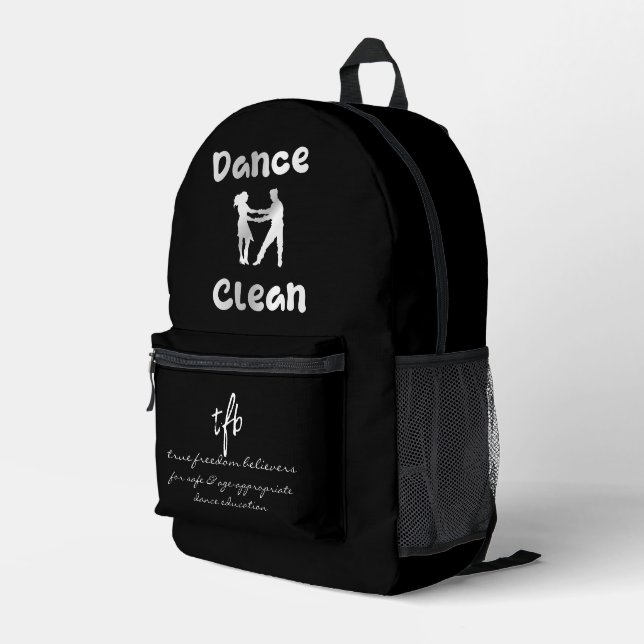Dance Clean Mex. SIlver Printed Backpack (Back Corner Right)