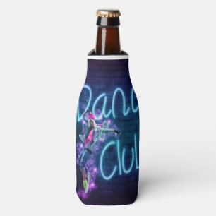 Dance Club Neon Graffiti Wall With Dancer Bottle Cooler