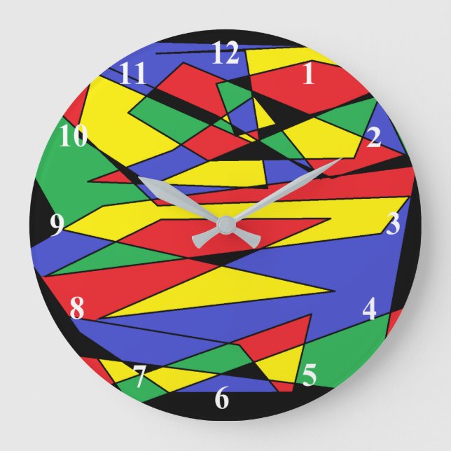 Dance Colours Abstract Large Clock (Front)