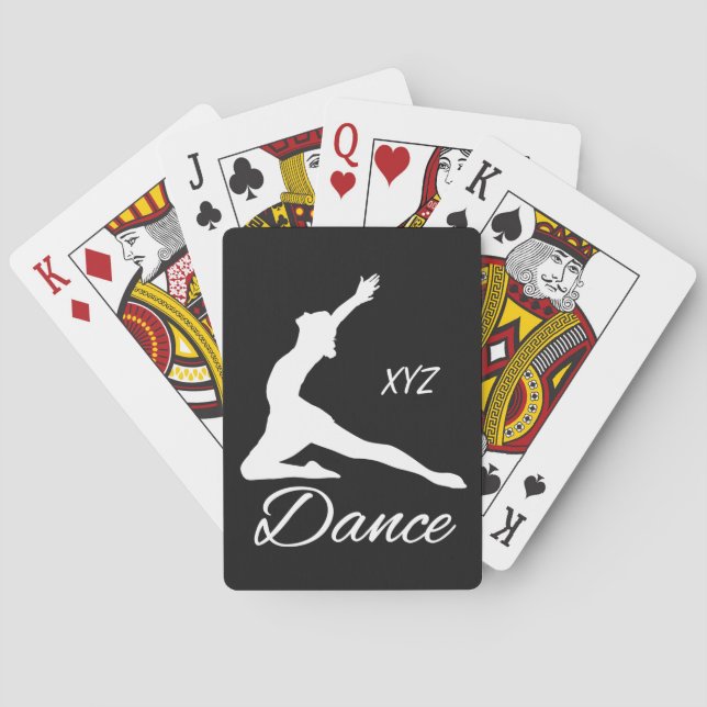 DANCE custom monogram & colour playing cards (Back)