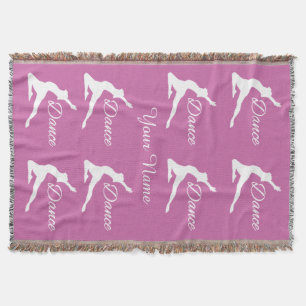 DANCE custom monogram & colour throw blanket