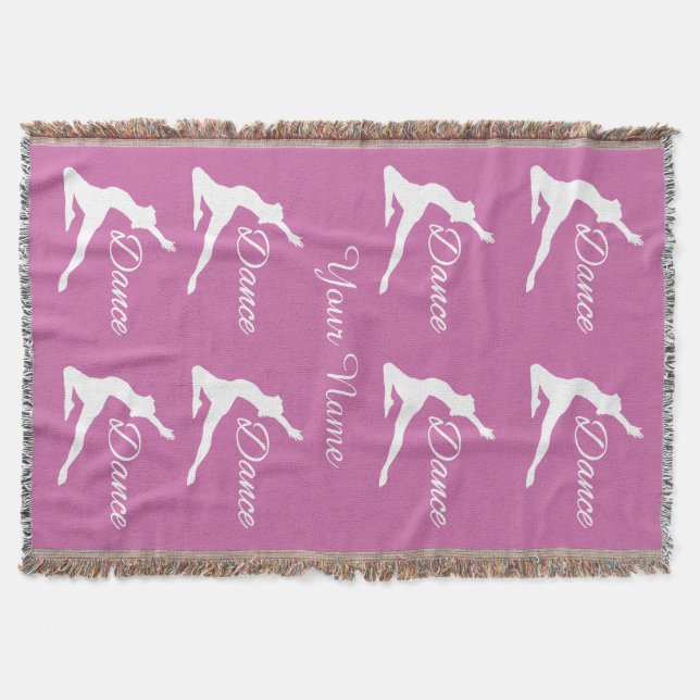 DANCE custom monogram & colour throw blanket (Front)