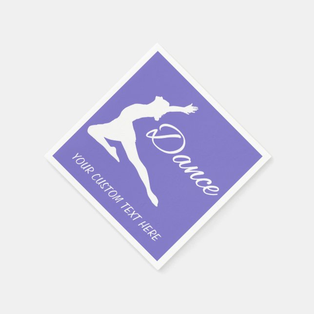 DANCE custom text & colour paper napkins (Corner)