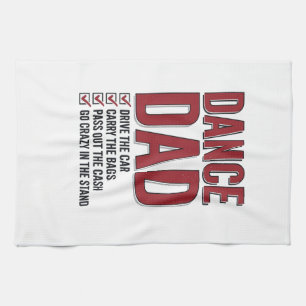 Dance Dad Checklist Vintage Engraving Design_1 Tea Towel