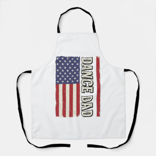 Dance Dad Patriotic Vintage Flag Shirt Design_1 Apron