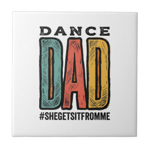 Dance Dad Vintage Typography Shirt Design_1 Ceramic Tile