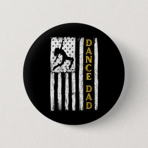 Dance Dad Yellow Cheerleading Flag 6 Cm Round Badge