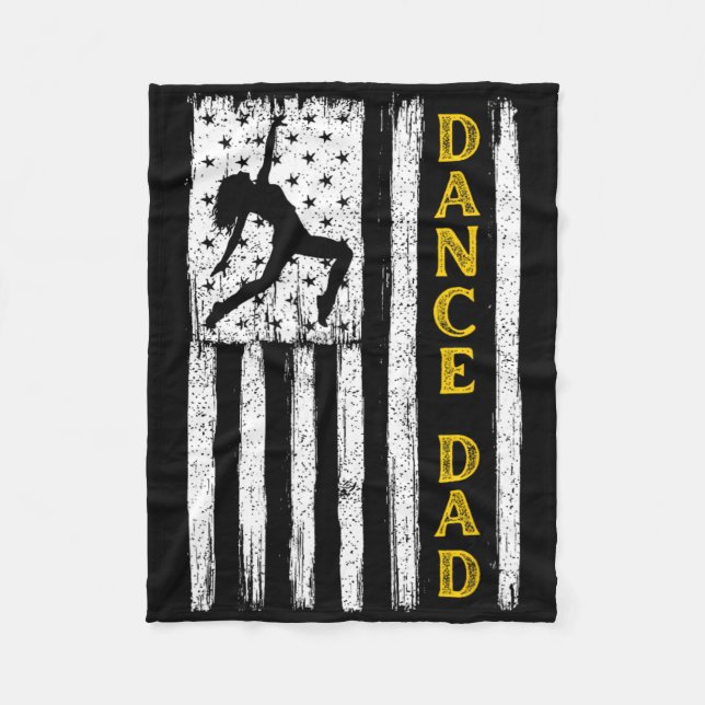 Dance Dad Yellow Cheerleading Flag  Fleece Blanket (Front)
