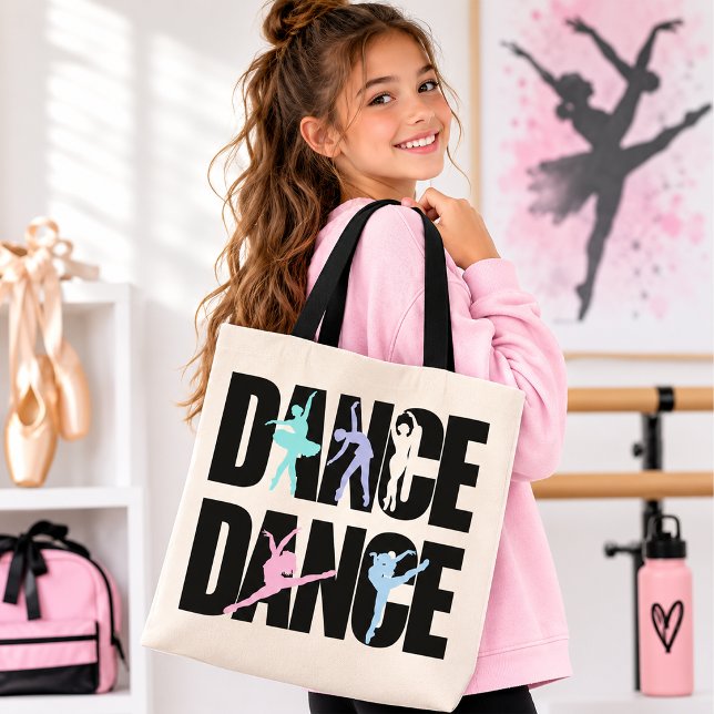 Dance Dance Pastel Silhouette Large Tote Bag (Creator Uploaded)