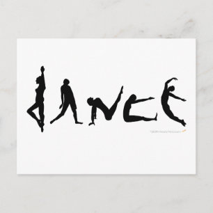 Dance Dancing Silhouette Design Postcard