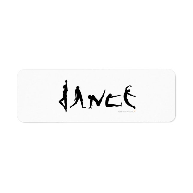 Dance Dancing Silhouette Design Return Address Label (Front)