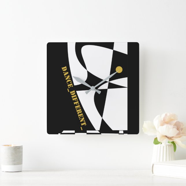 DANCE_DIFFERENT_ SQUARE WALL CLOCK (Home)