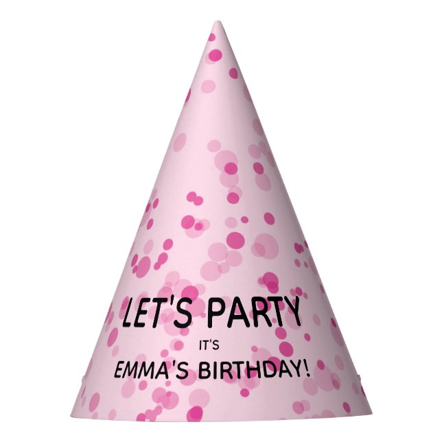 Dance Disco Ball Party Custom Pink and Black  Party Hat (Front)