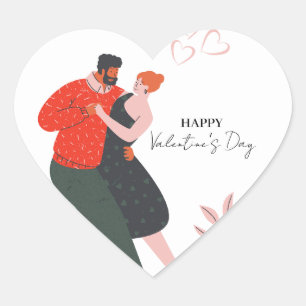 Dance Figure Valentine's Day Heart Sticker